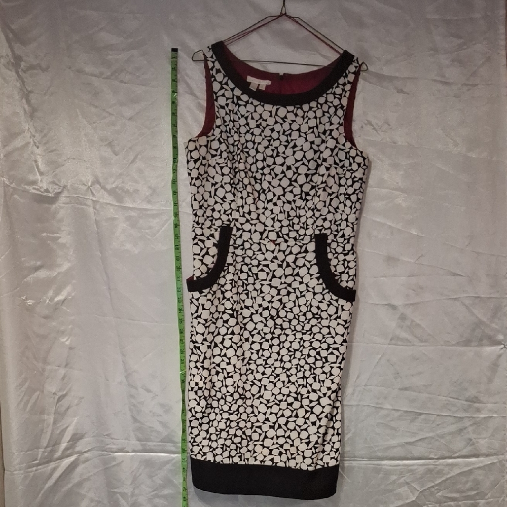 London Times Black and White Patterned Midi Dress